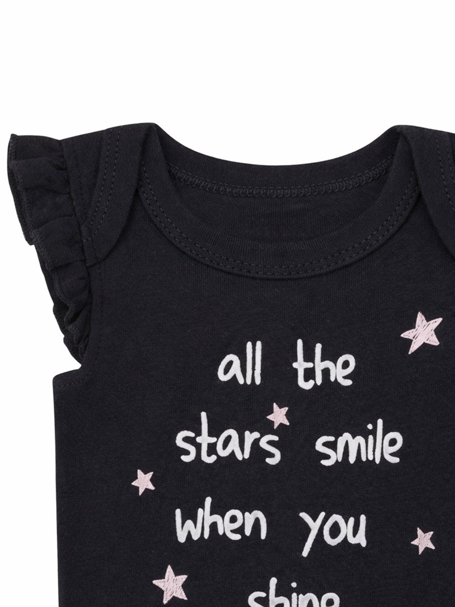 Pack of 3 -Starburst Frill Sleeve Bodysuit