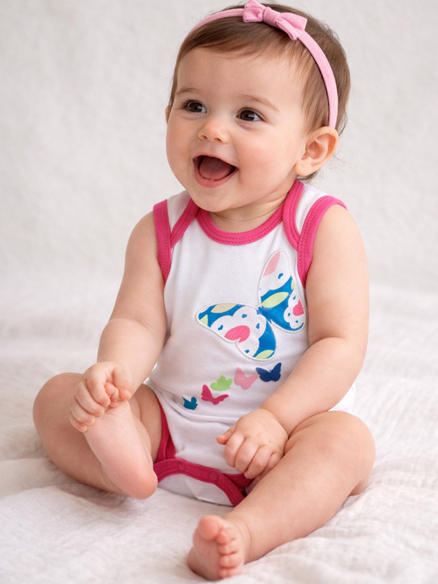 Pack of 3 - Butterfly Sleeveless Bodysuit
