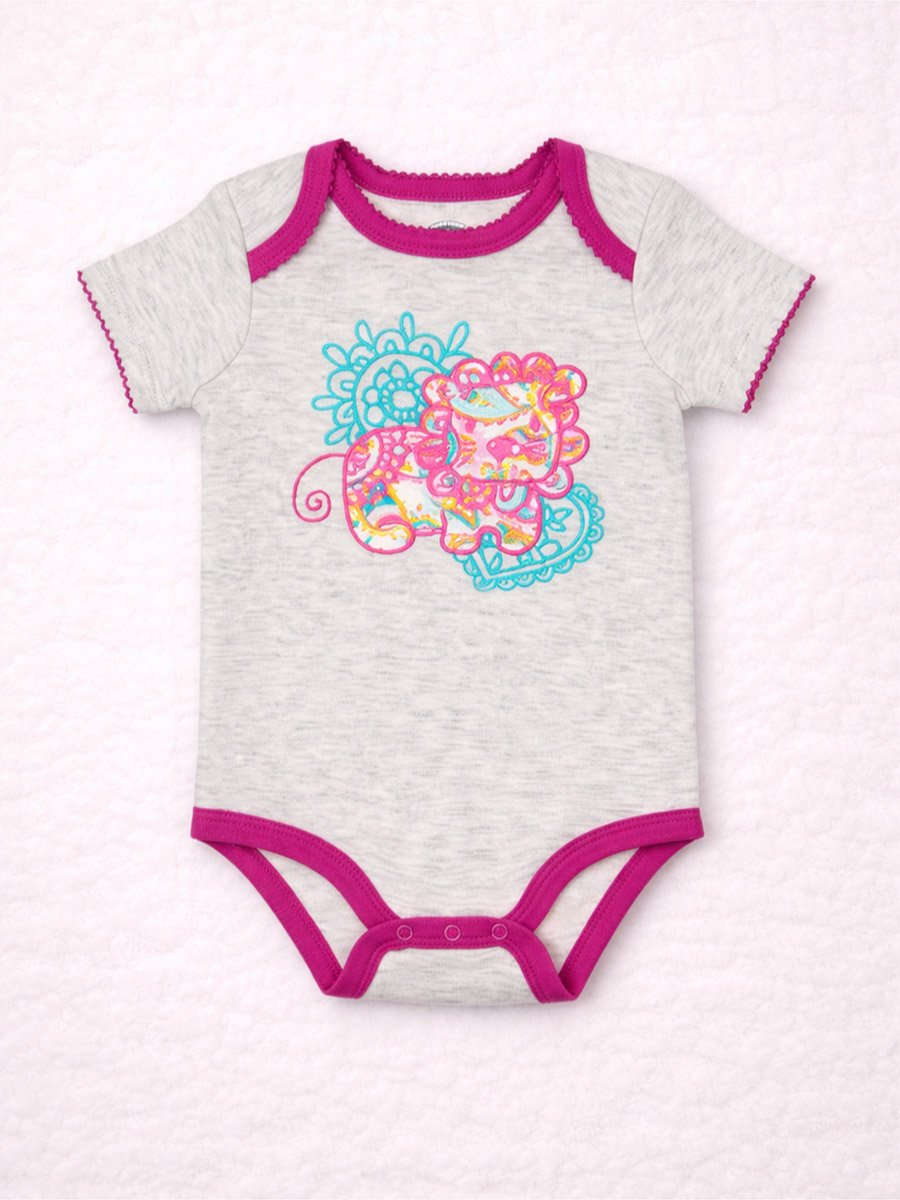 Pack of 5 -Graphic Jungle Paisley Bodysuit