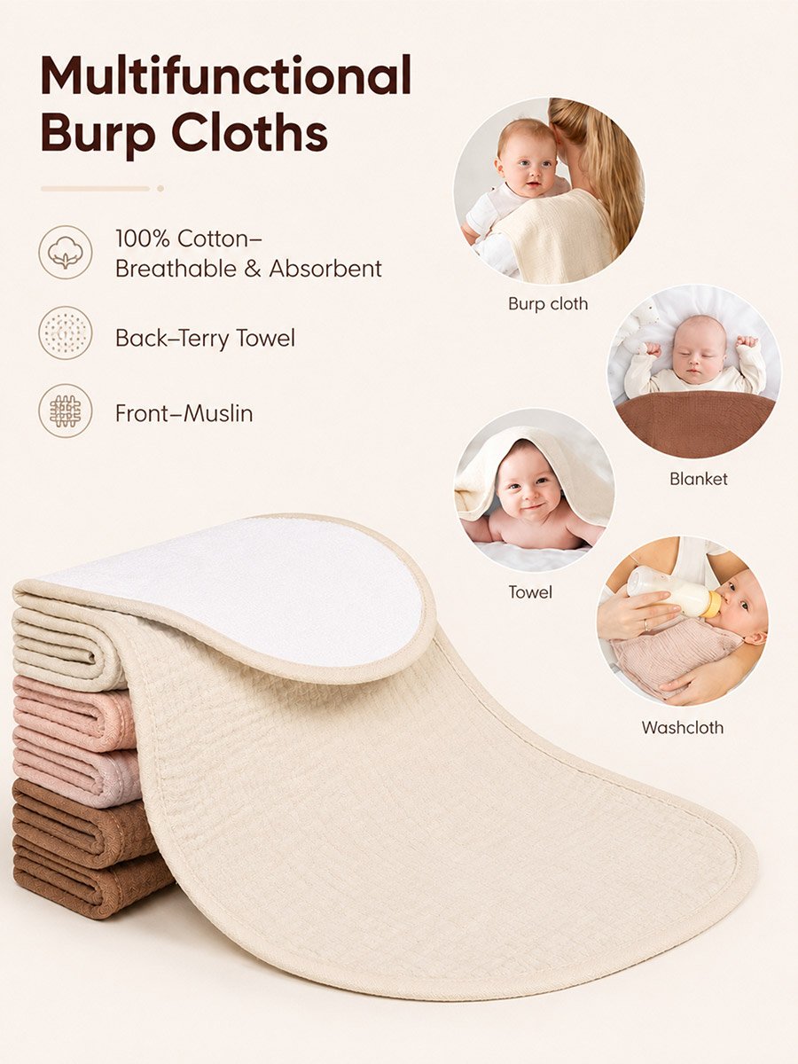 Cotton Baby Burp Cloth Gift Box Set 28 x 53 cm
