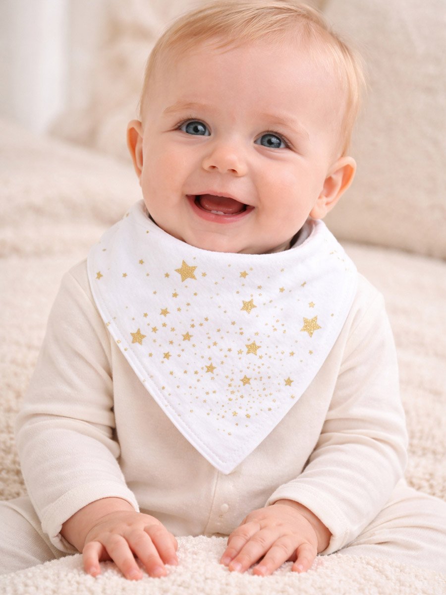 Pack of 2 - Bandana Bib with Removable Silicone Teether Ring