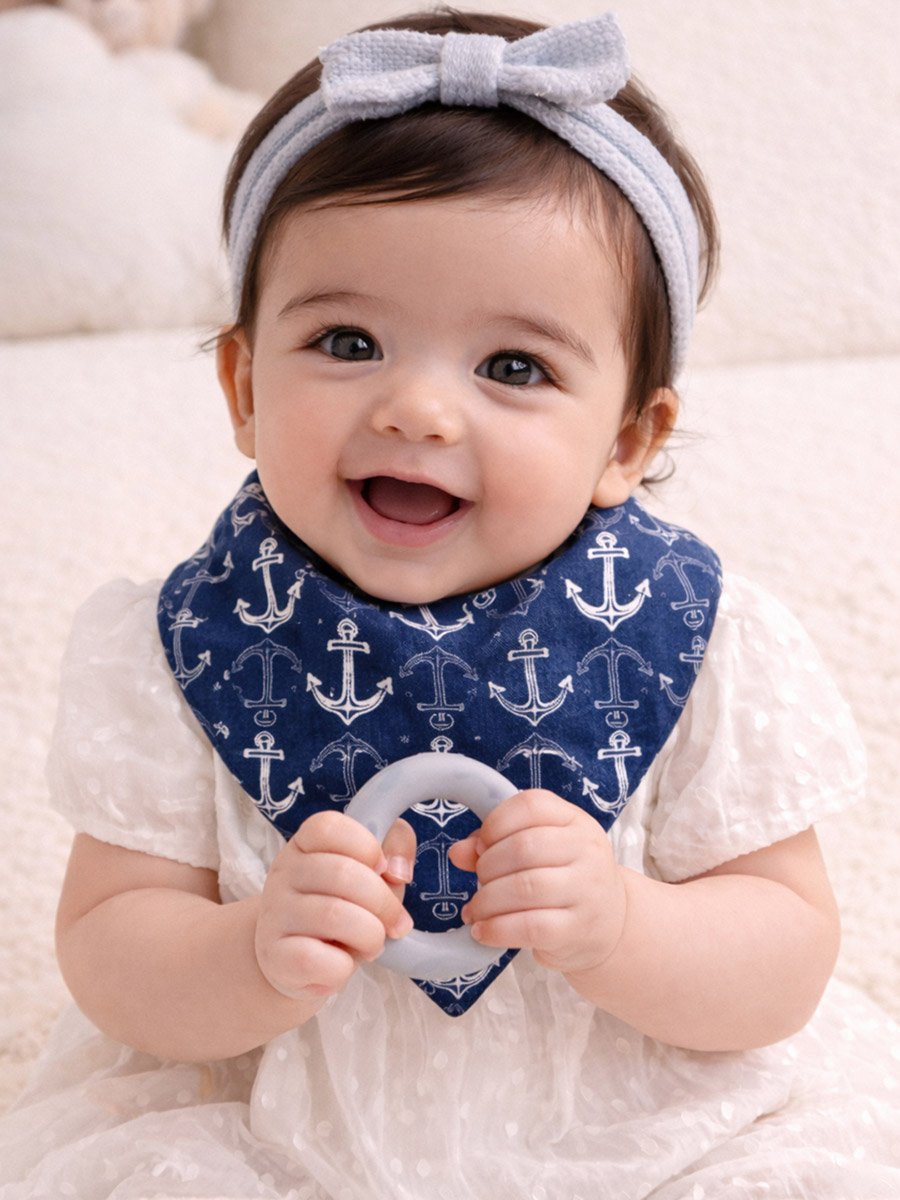 Pack of 2 - Bandana Bib with Removable Silicone Teether Ring