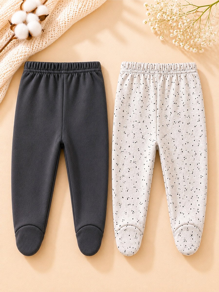 Pack of 2 - Baby Footed Soft Cotton Leggings