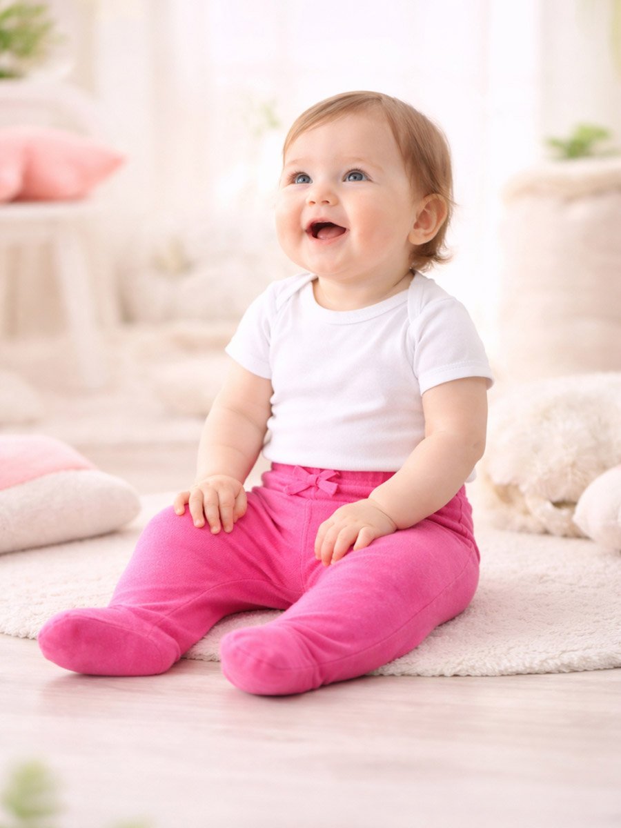 Pack of 2 - Super Soft Cotton Baby Footed Pants