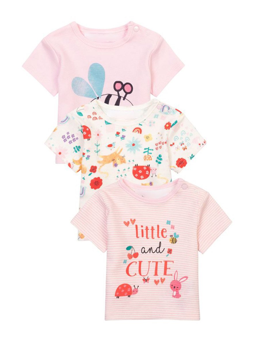 Pack of 3 - Girls Bunny Print T-Shirt