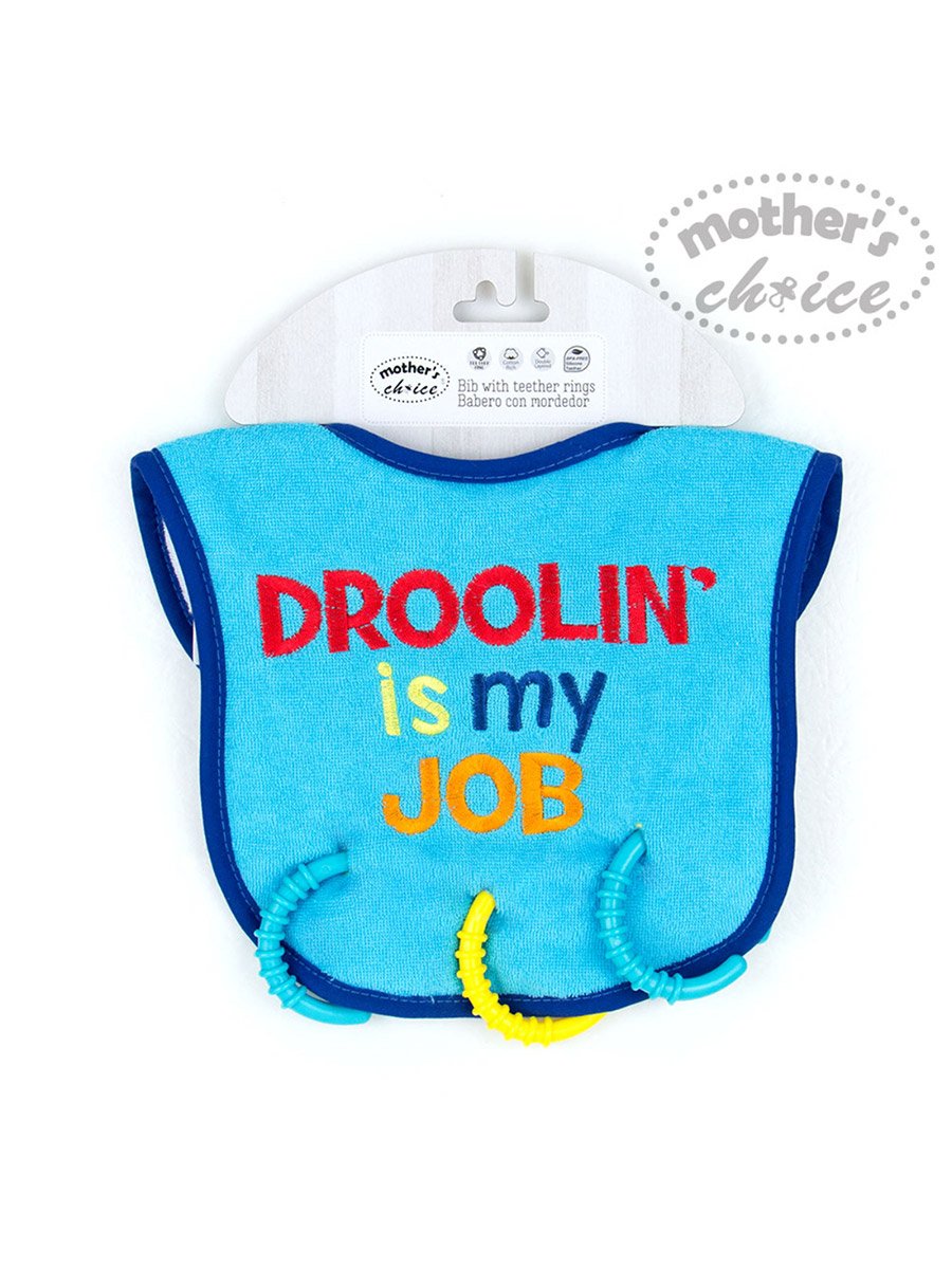 Terry Bibs with 3-Piece Removable Silicone Teether Rings