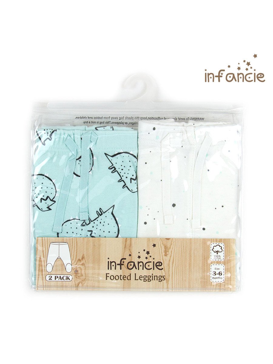 Pack of 2- Baby Premium Cotton Footed Pants