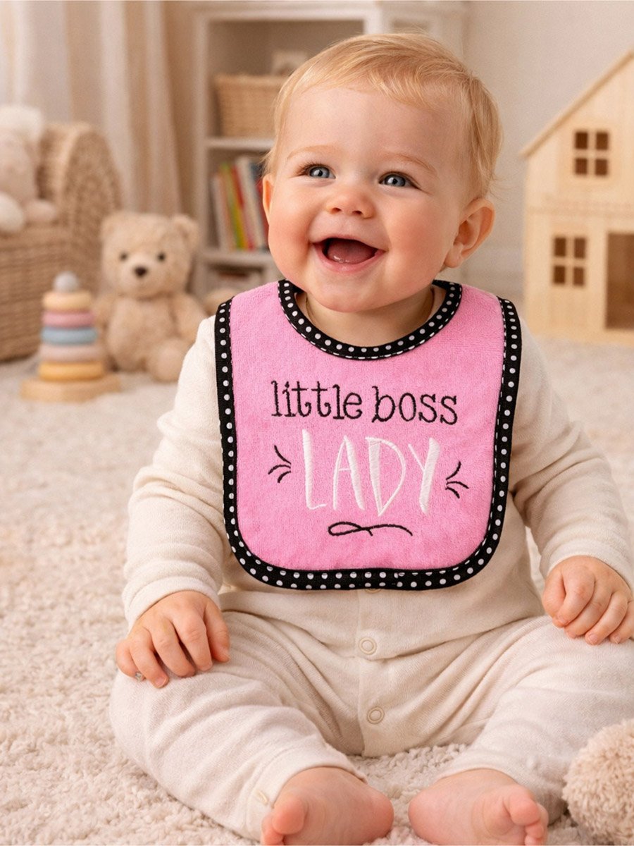 Pack of 4 - Dribble Proof Bib with Embroidery