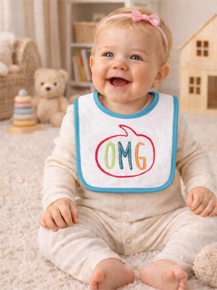 Pack of 4 - Dribble Proof Bib with Embroidery