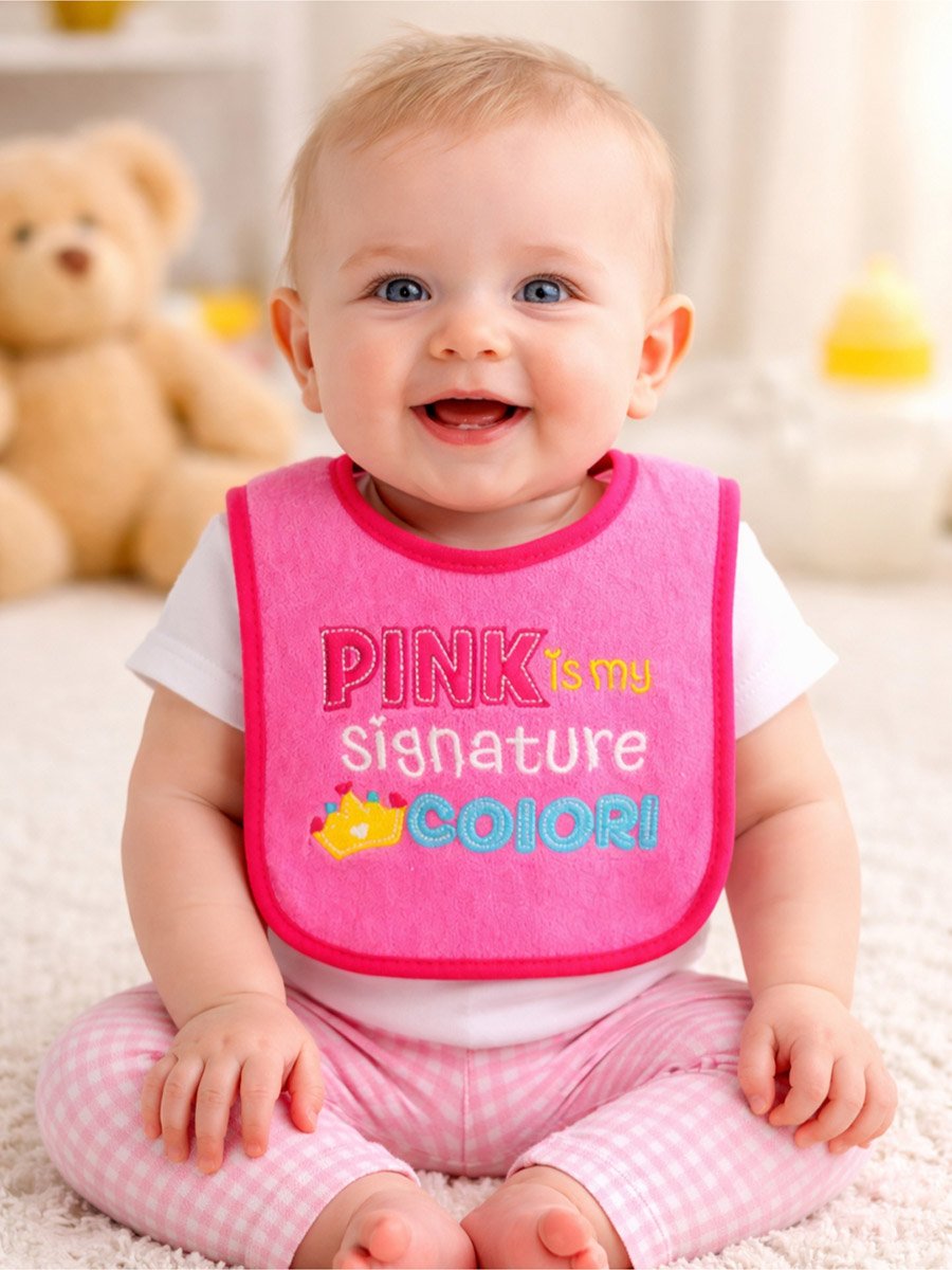 Pack of 4 - Dribble Proof Bib with Terry Embroidery