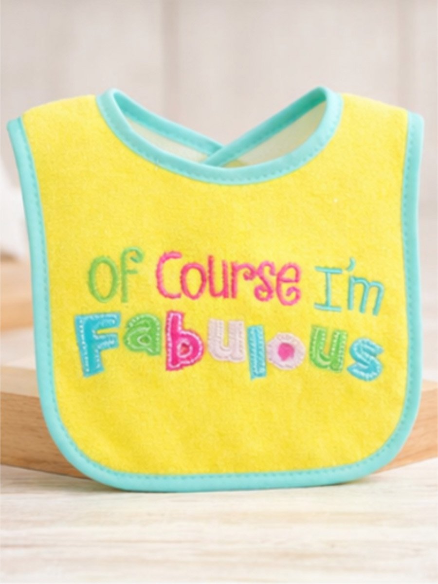 Pack of 4 - Dribble Proof Bib with Terry Embroidery