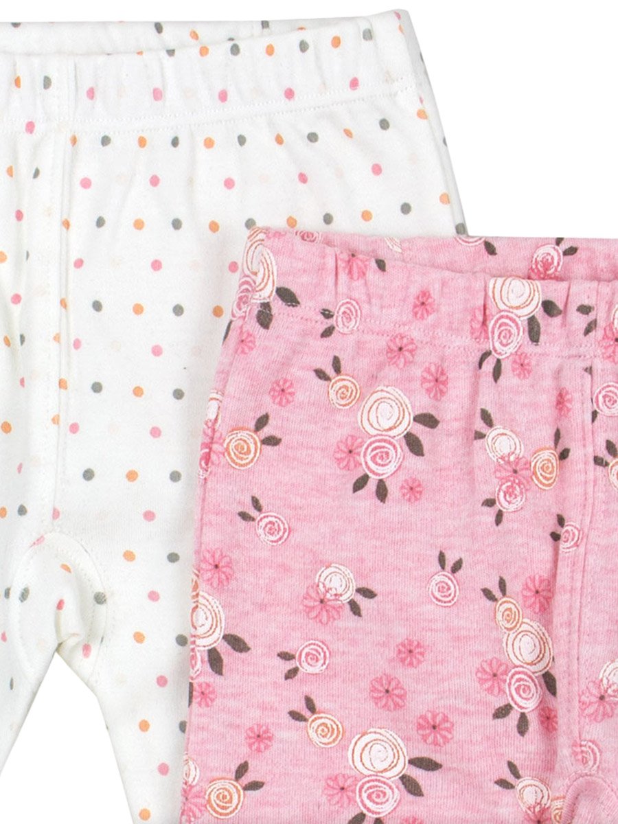Pack of 2- Baby Premium Cotton Footed Pants