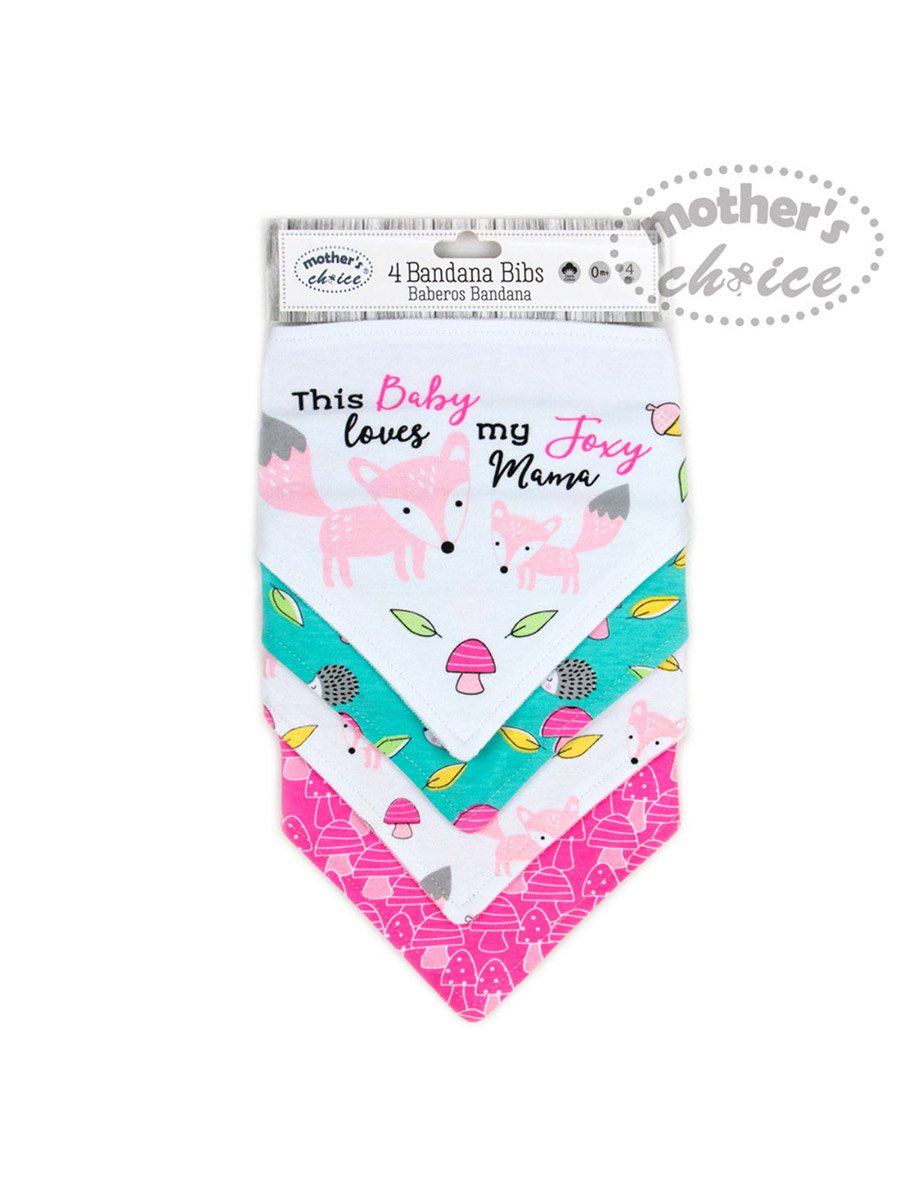 Pack of 4 - Double-Layer Drool Bandana Bibs