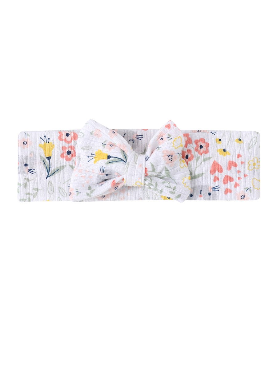 3-Piece Floral Dungaree, Bodysuit and Headband Set