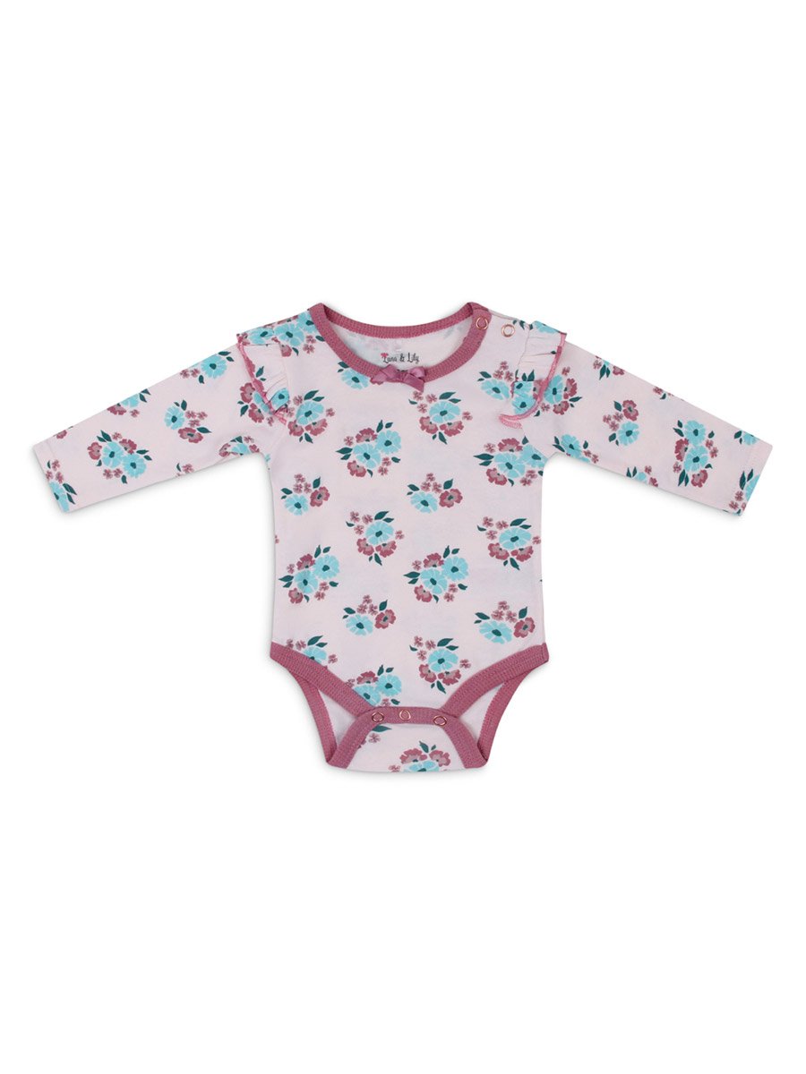 3-Piece Floral Bodysuit, Pants and Headband