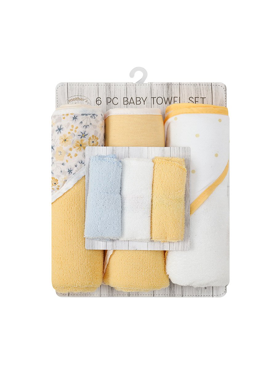 Pack of 6 -Baby Hooded Towel and Face Cloth