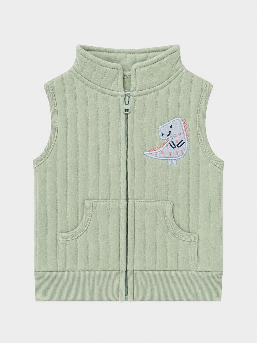 3-Piece Graphic Bodysuit, Patterned Pants and Animal Patch Vest