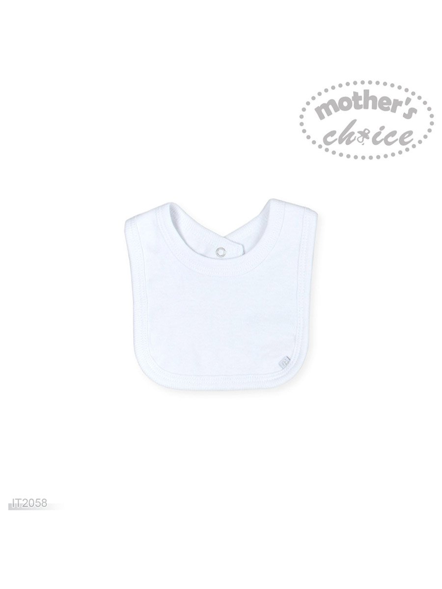 Pack of 3 - Pure Cotton Baby Bib, White