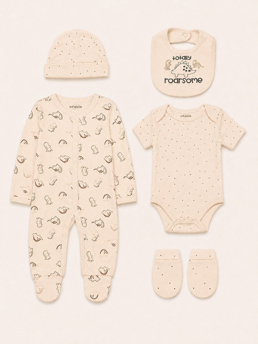 5-Piece Tiny Roar Baby Apparel Set For Kids at Saudi | Styli