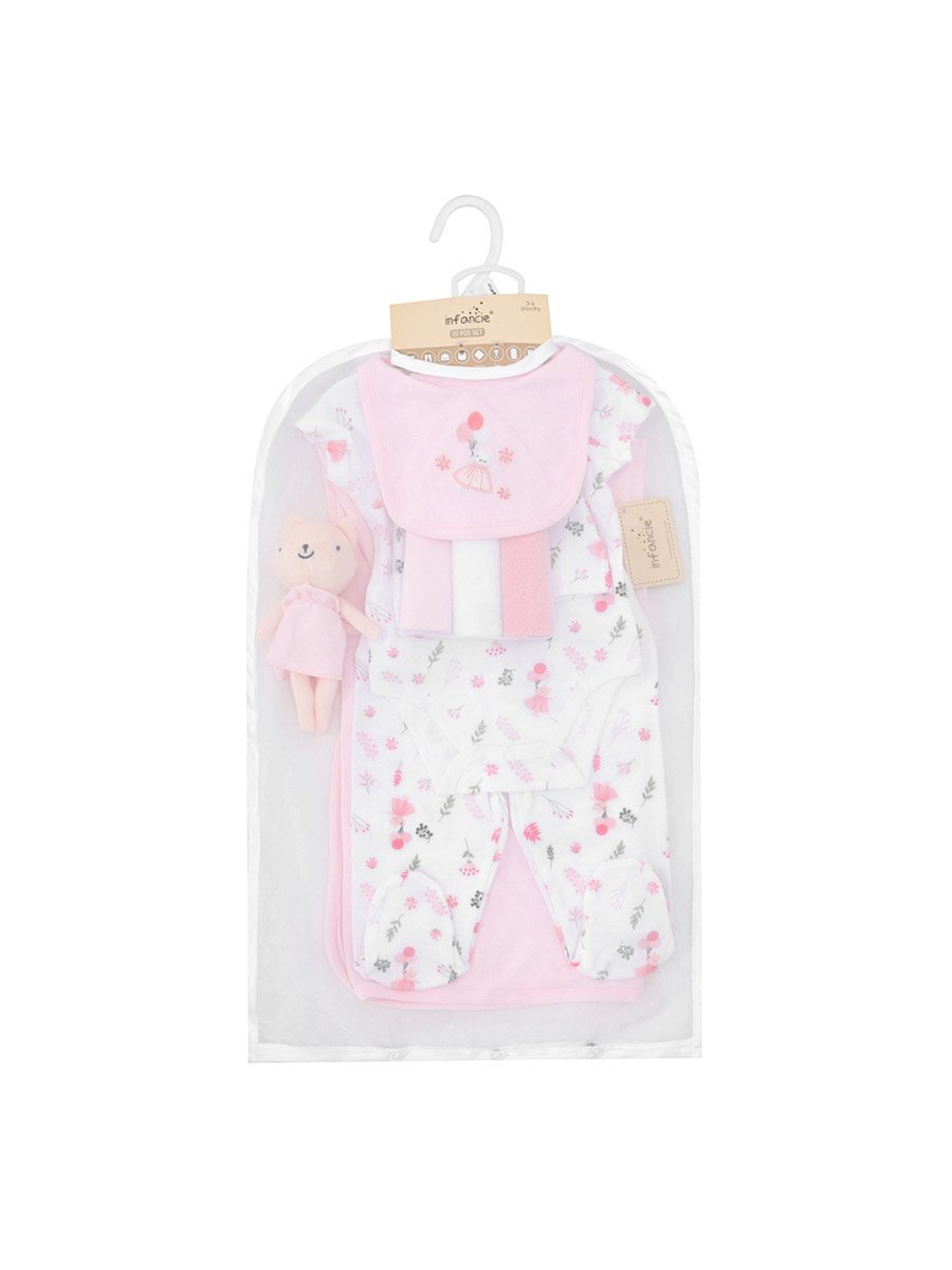 10-Piece Layette Set with Floral Print