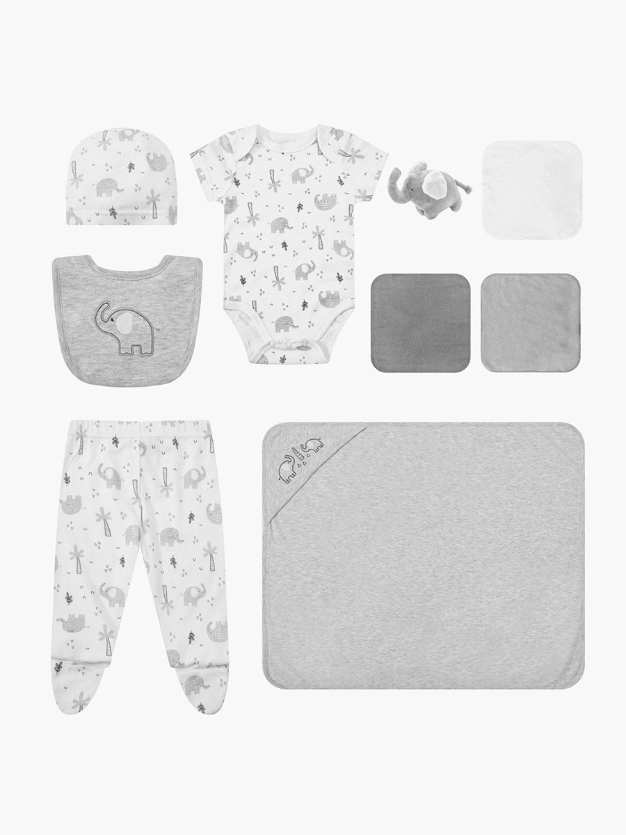 10-Piece Layette Set with Elephant Print