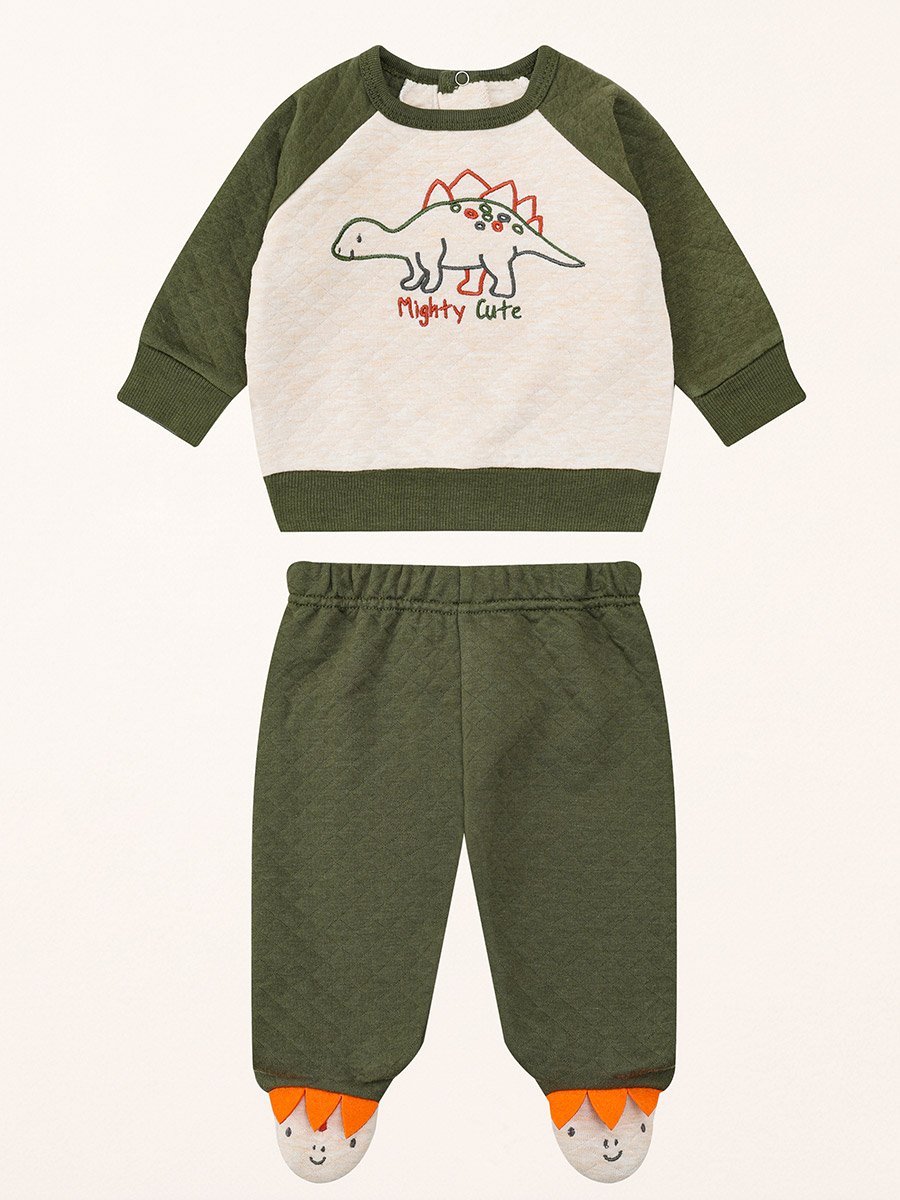 Baby Dino Quilted Sweater and Joggers Set