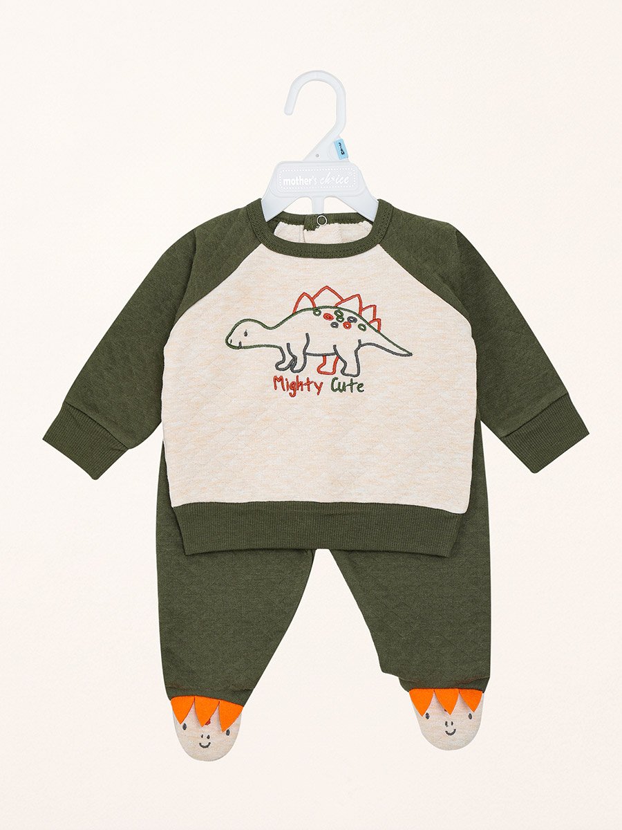 Baby Dino Quilted Sweater and Joggers Set