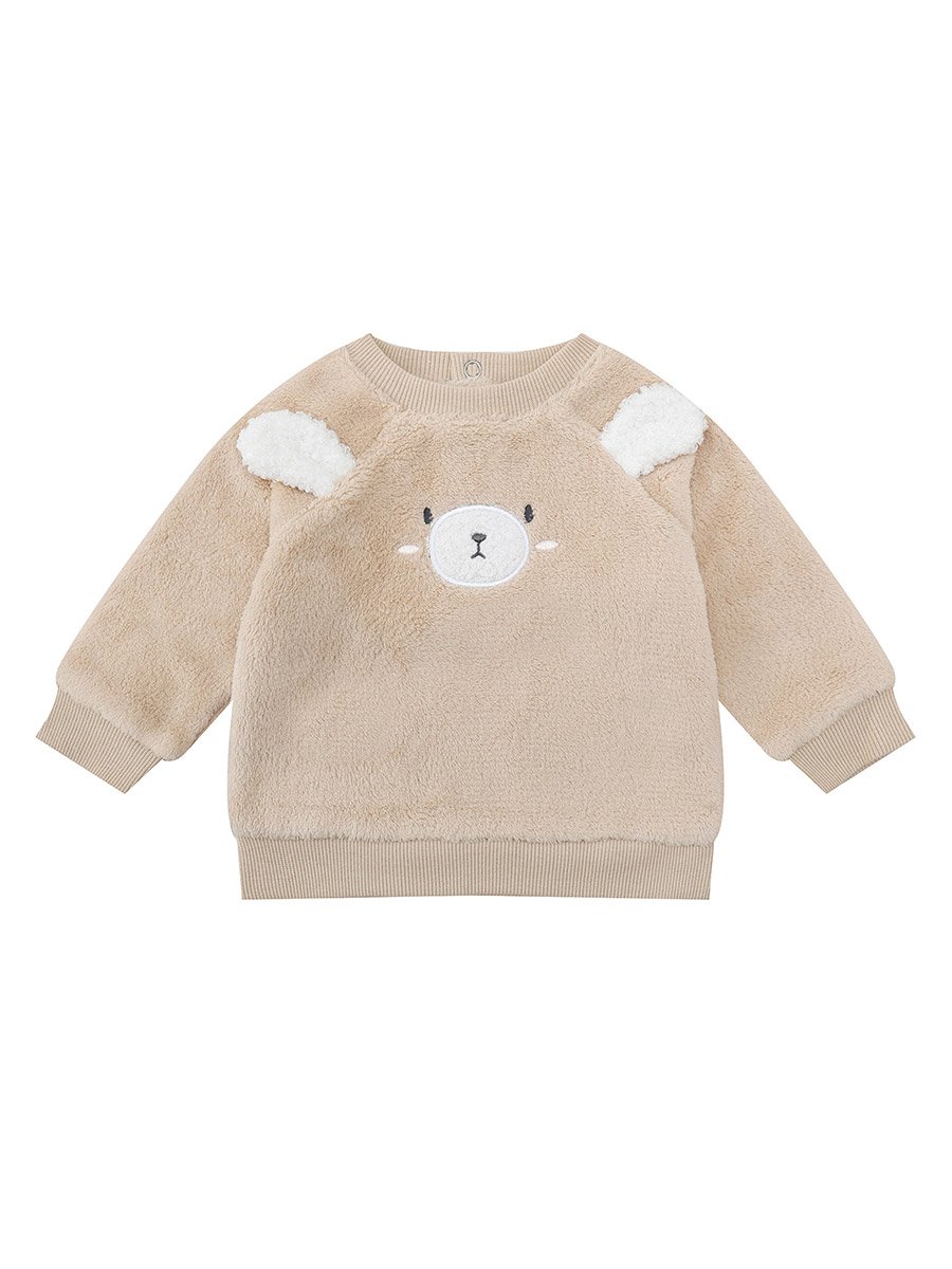 Baby Blush Bear Face Sweater and Jogger Set
