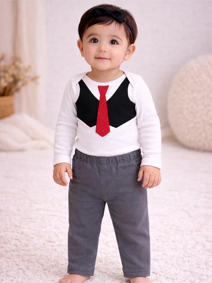 Baby Dapper Cub Outfit Bodysuit and Pants Set