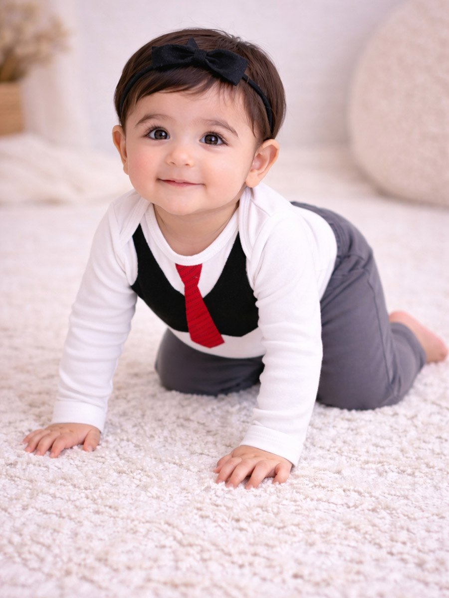 Baby Dapper Cub Outfit Bodysuit and Pants Set