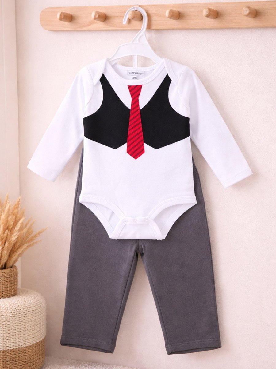 Baby Dapper Cub Outfit Bodysuit and Pants Set