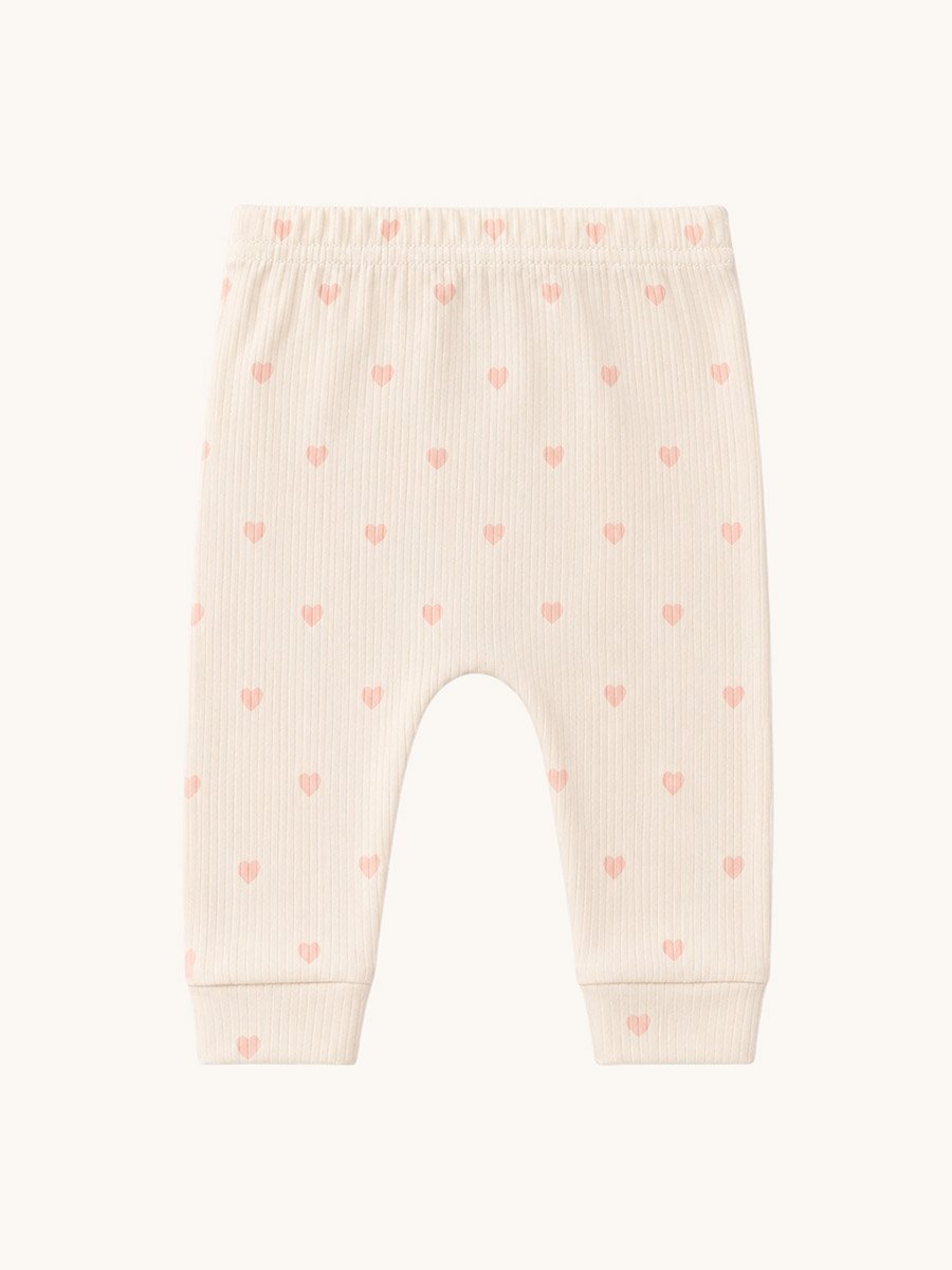 Baby Heart Trail Bodysuit and Ribbed Pants Set