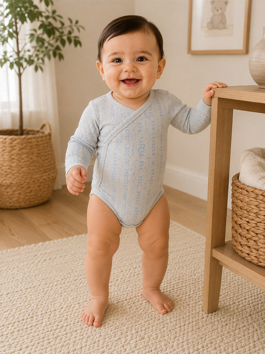 Baby Ribbed Wrap Bodysuit and Pants Set