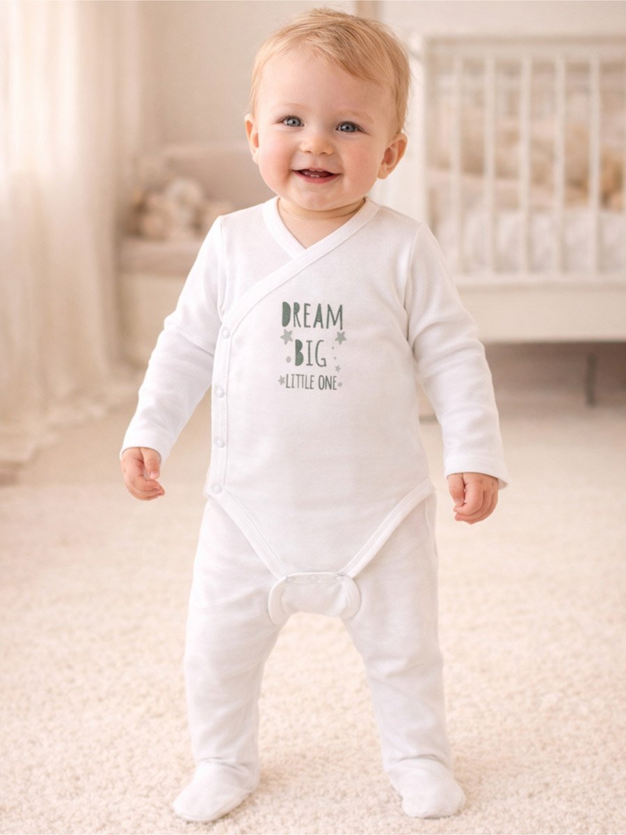 Baby Wrap Over Bodysuit and Footed Pants Set