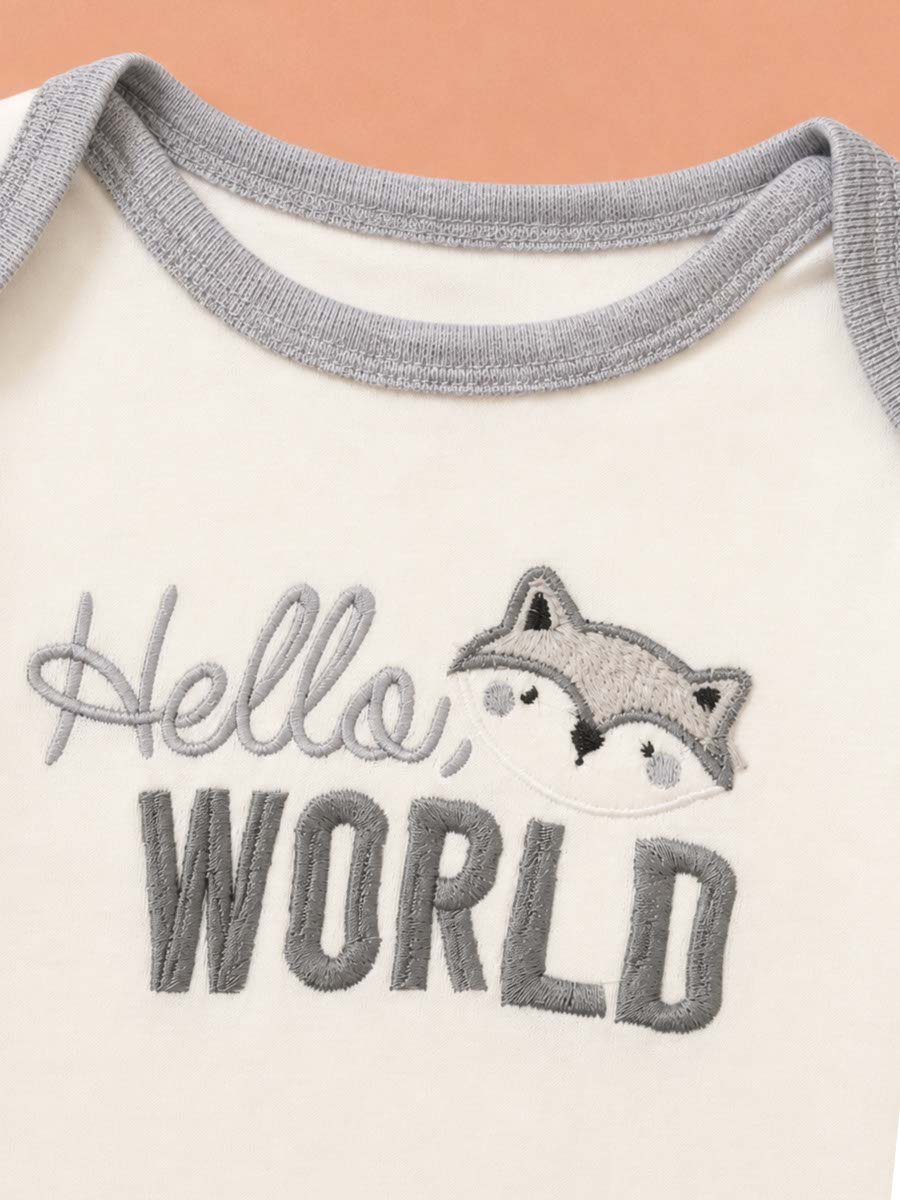 3-Piece Printed Bodysuit, Joggers and Mittens Set