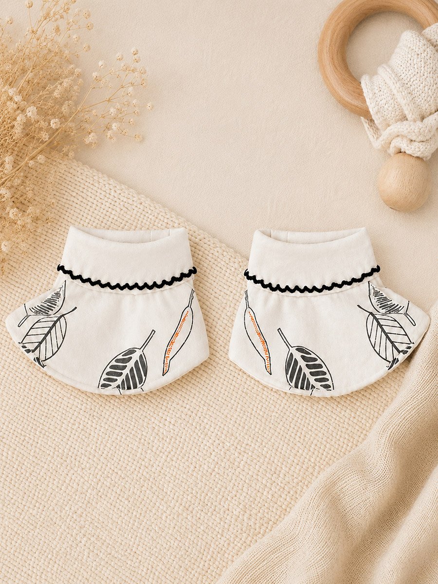 4-Piece Gift Box -Printed Bib, Bear Ear Cap, Mittens and Booties