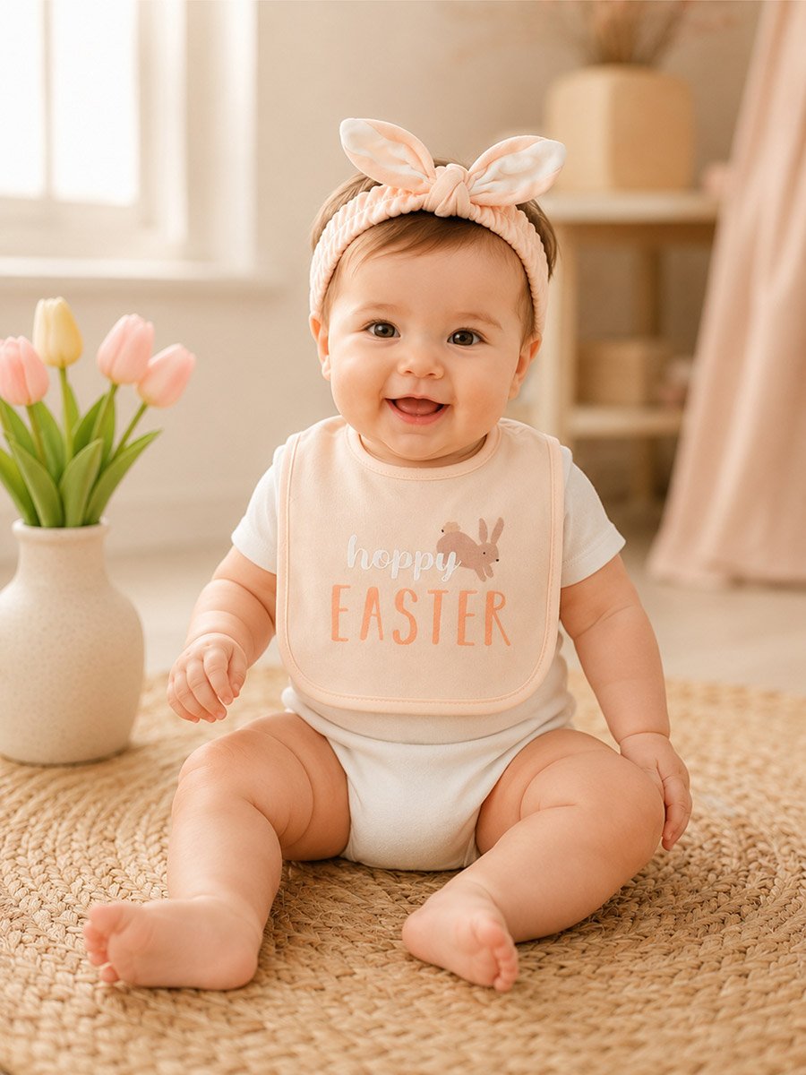 5-Piece Printed Bibs, Socks and Headband