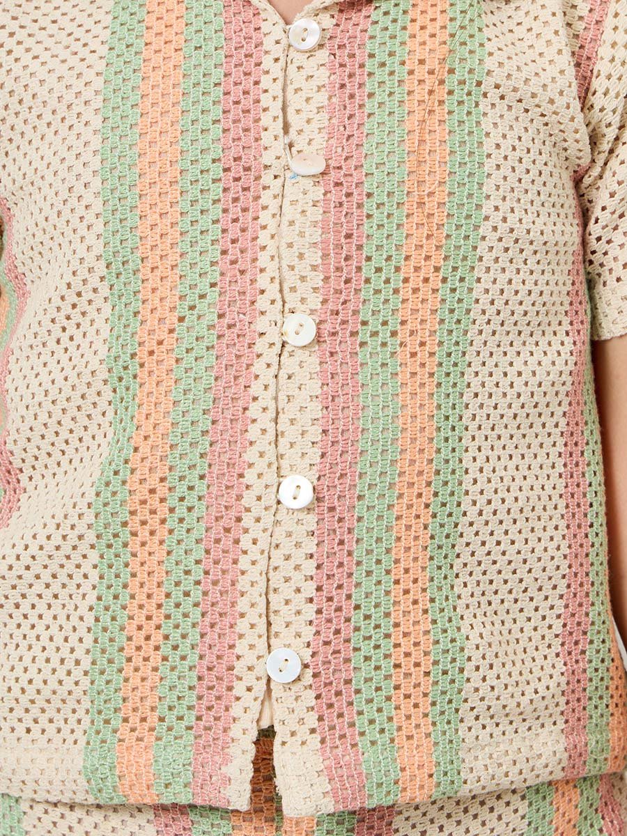 Girls Striped Knit Shirt and Pants Set