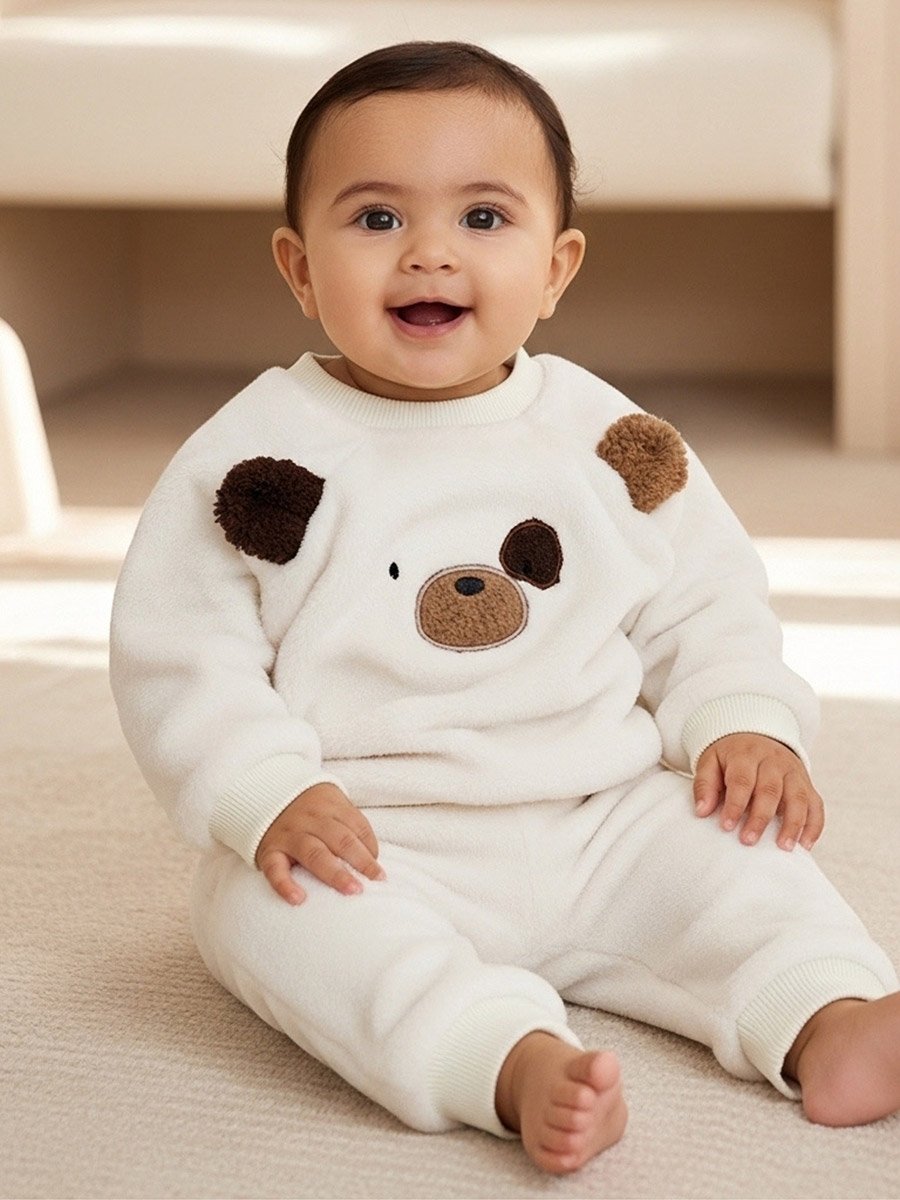 Baby Snuggle Bear Fleece Sweatshirt and Joggers Set