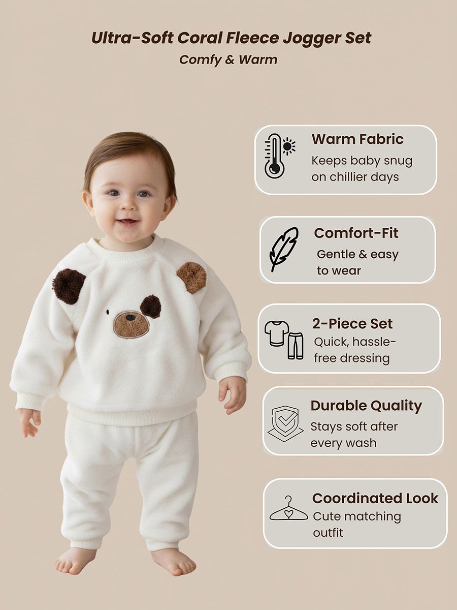 Baby Snuggle Bear Fleece Sweatshirt and Joggers Set