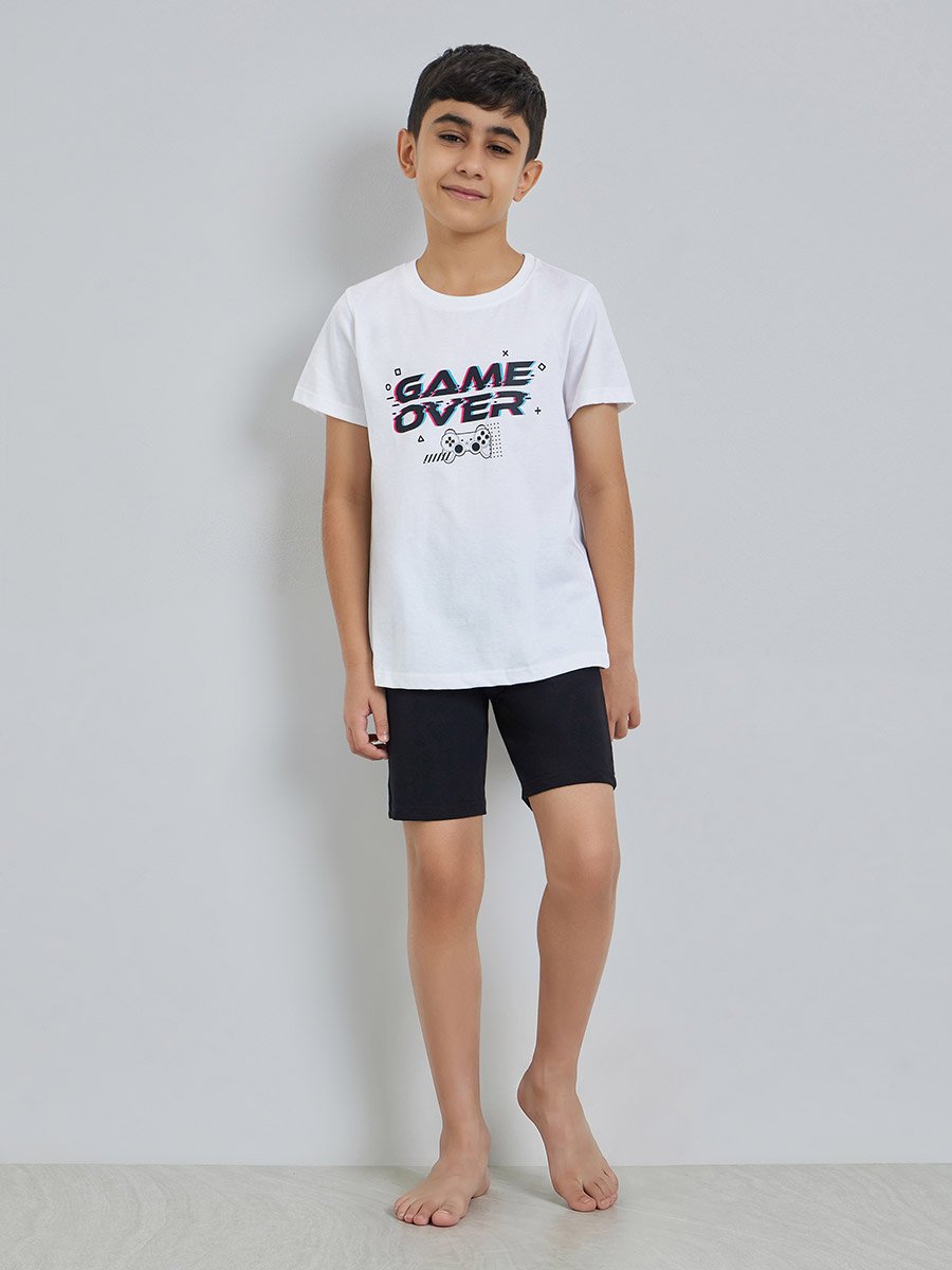 Boys Printed Short Sleeve T-Shirt and Shorts Set