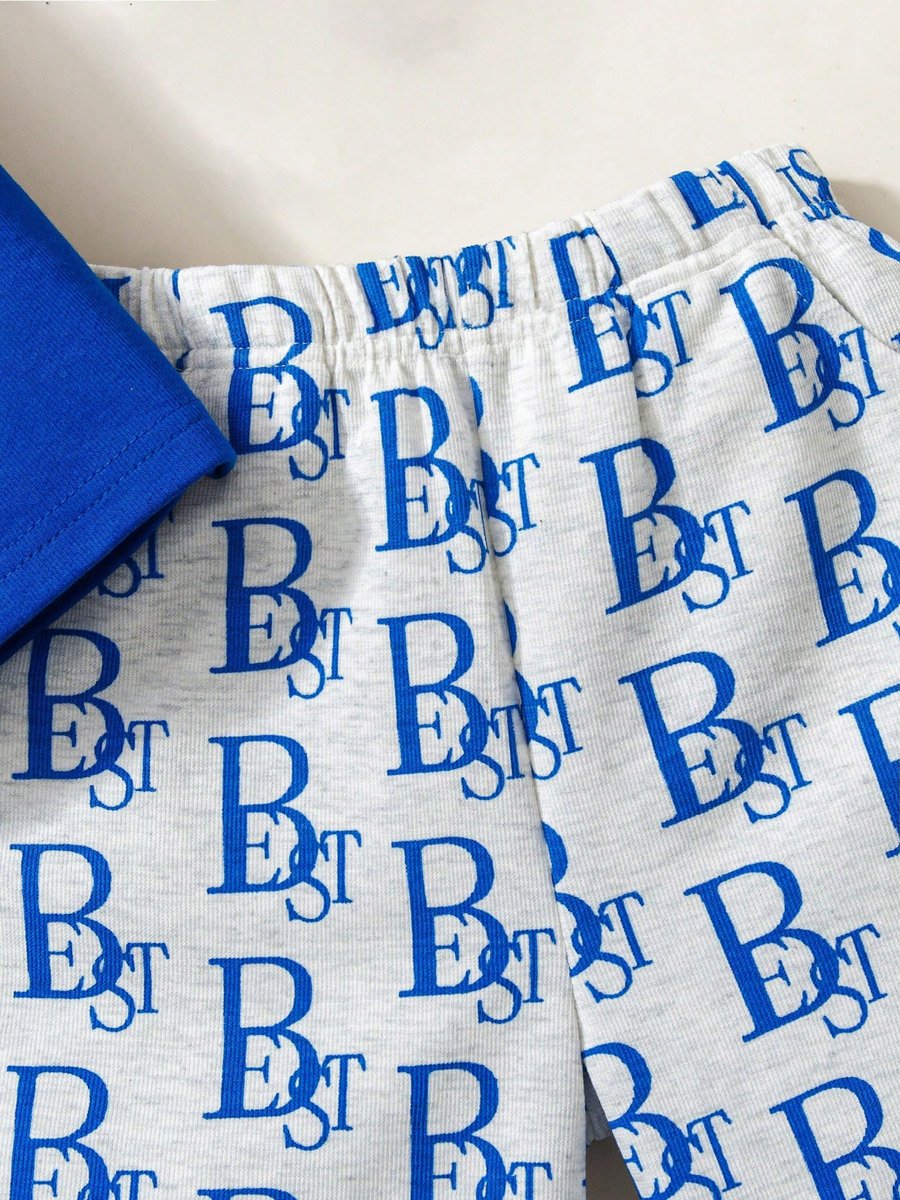 Boys Graphic Print Short Sleeve T-Shirt and Shorts Set