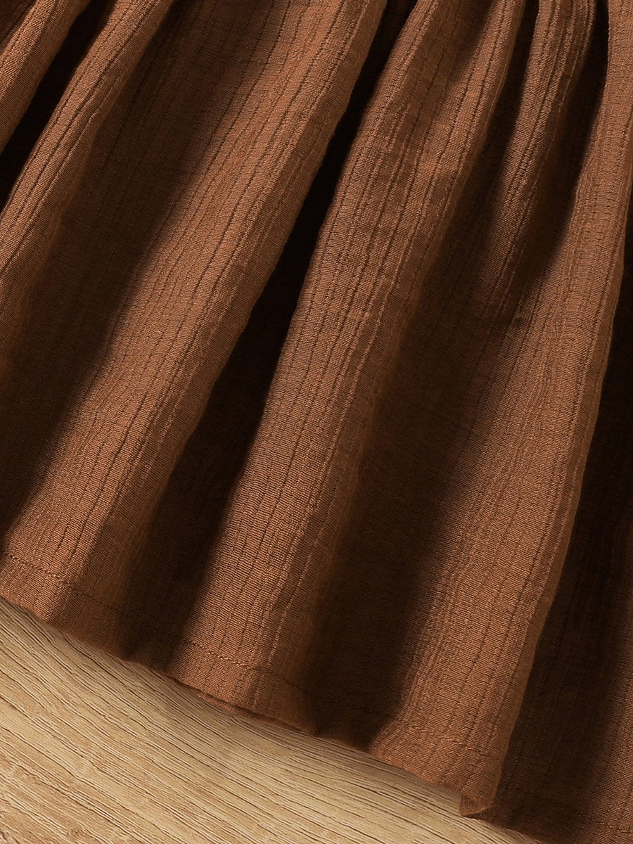 Brown Viscose Blend Top and Trousers Set