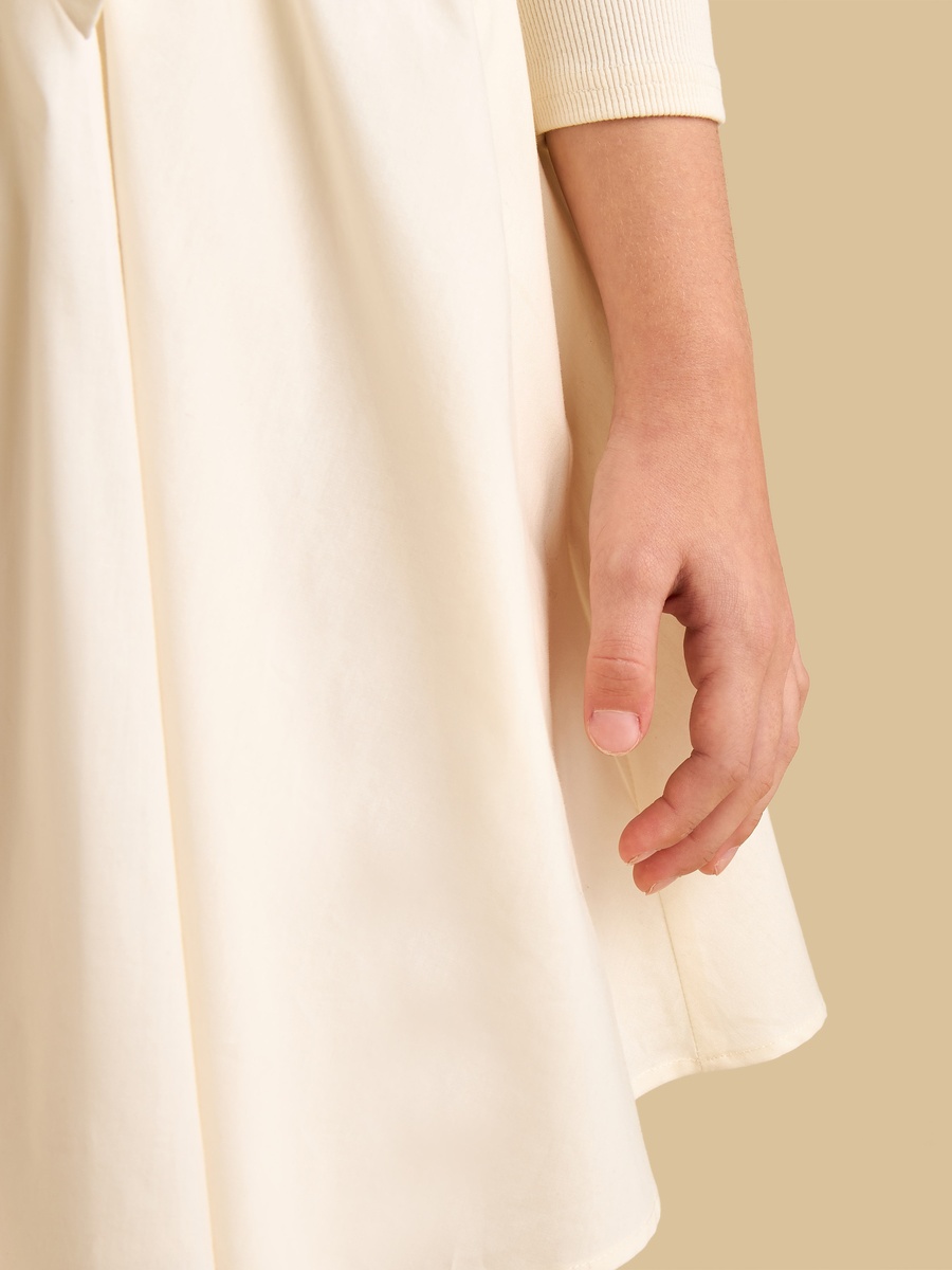 Ribbed Bow Applique Dress
