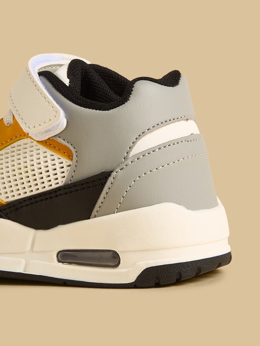 Panelled Sneakers with Hook and Loop Closure