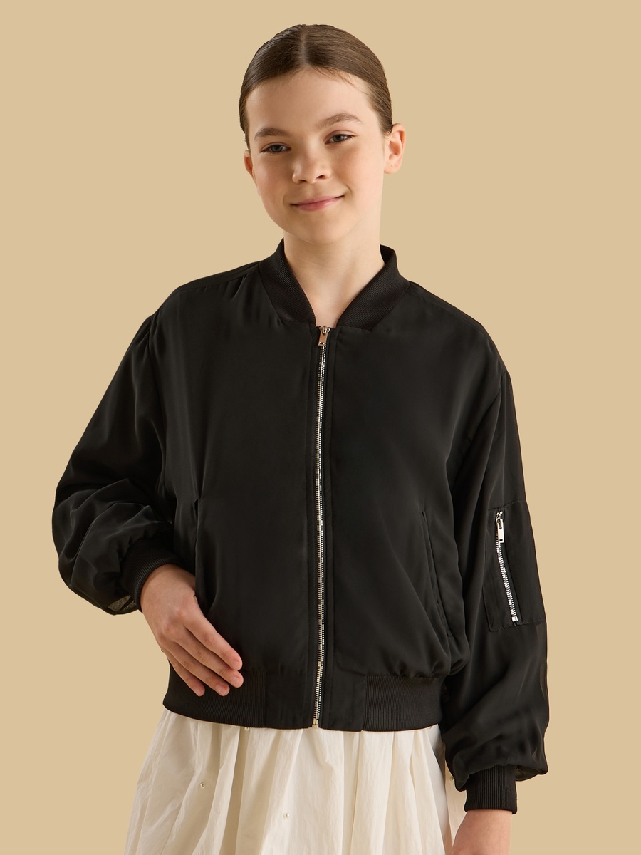 Zip Detail Bomber Jacket