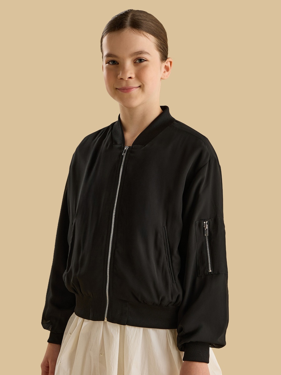 Zip Detail Bomber Jacket