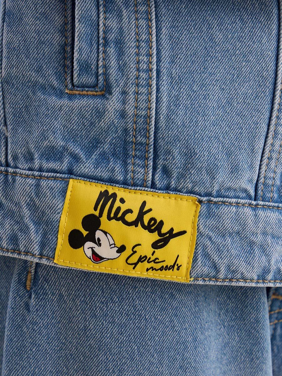 Mickey Mouse Print Cotton Denim Jacket