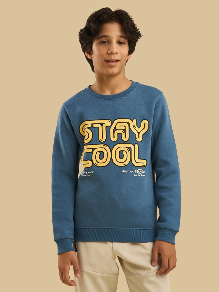 Typographic Print Cotton Sweatshirt