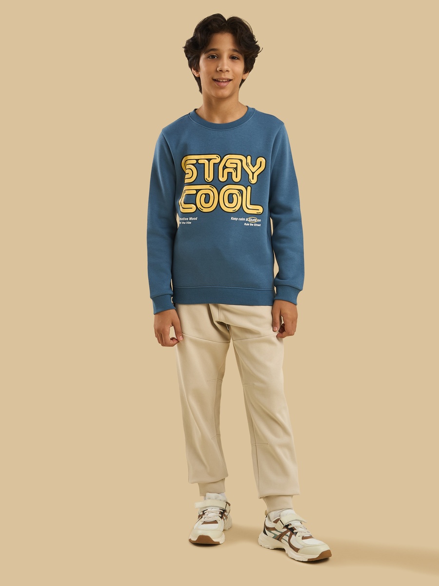 Typographic Print Cotton Sweatshirt